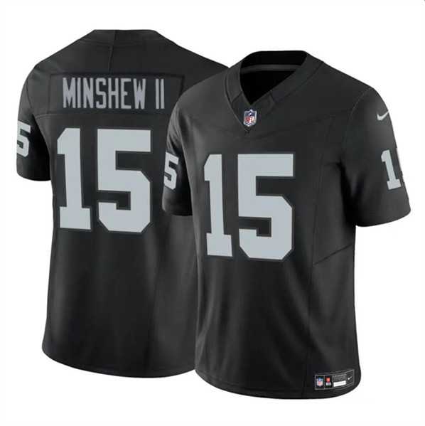 Men & Women & Youth Las Vegas Raiders #15 Gardner Minshew II Black 2024 F.U.S.E. Football Stitched Jersey->houston texans->NFL Jersey